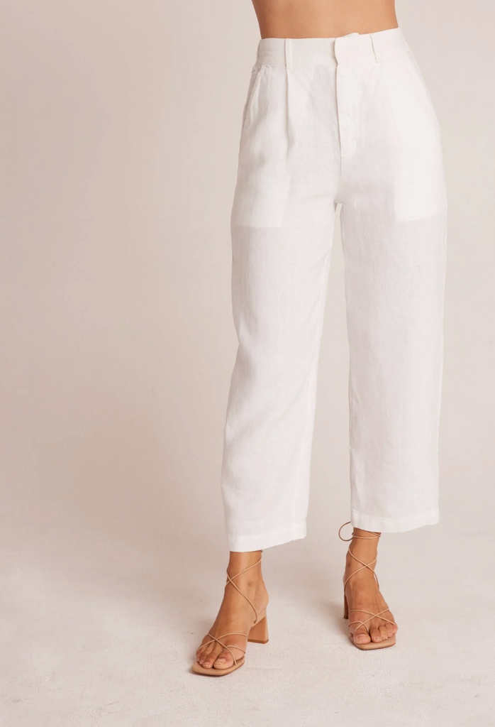 BELLA DAHL RELAXED PLEAT FRONT TROUSER - WHITE