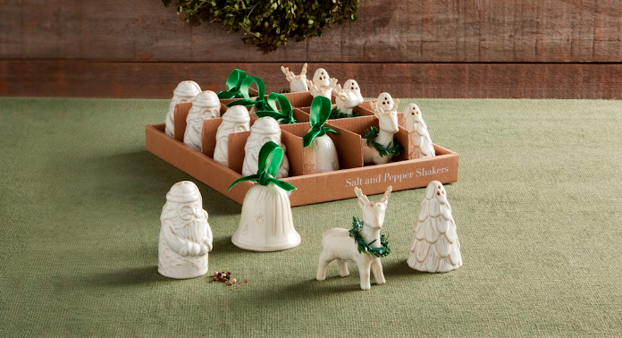 WHITE CHRISTMAS SALT OR PEPPER SHAKER