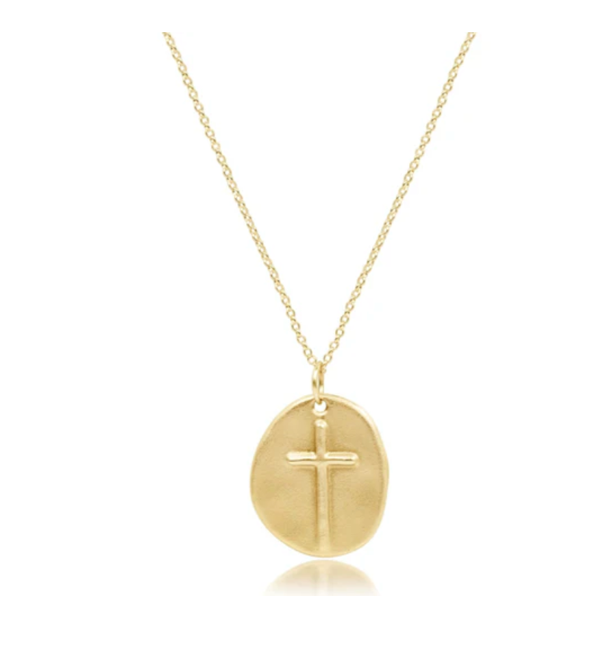 E NEWTON 16" NECKLACE GOLD WITH INSPIRE SMALL GOLD CHARM