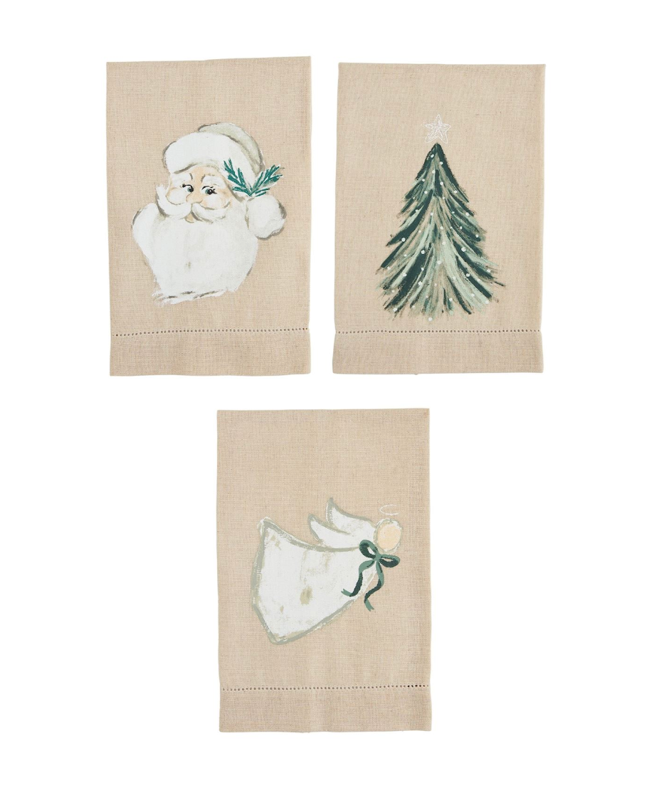 WHITE CHRISTMAS PAINTED TOWEL La Bella Maison
