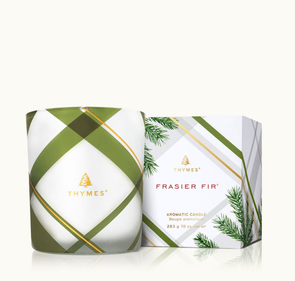 FRASIER FIR FROSTED PLAID MEDIUM 10OZ CANDLE