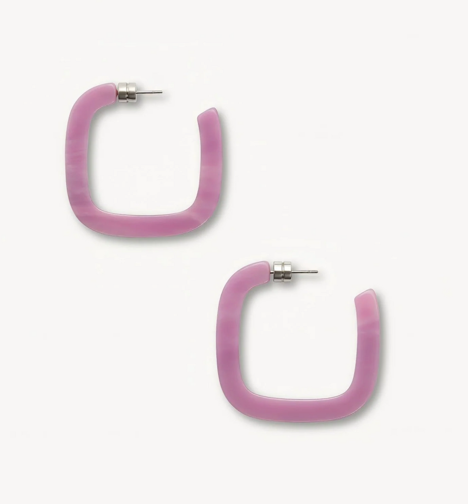 MIDI SQUARE HOOPS IN ORCHID