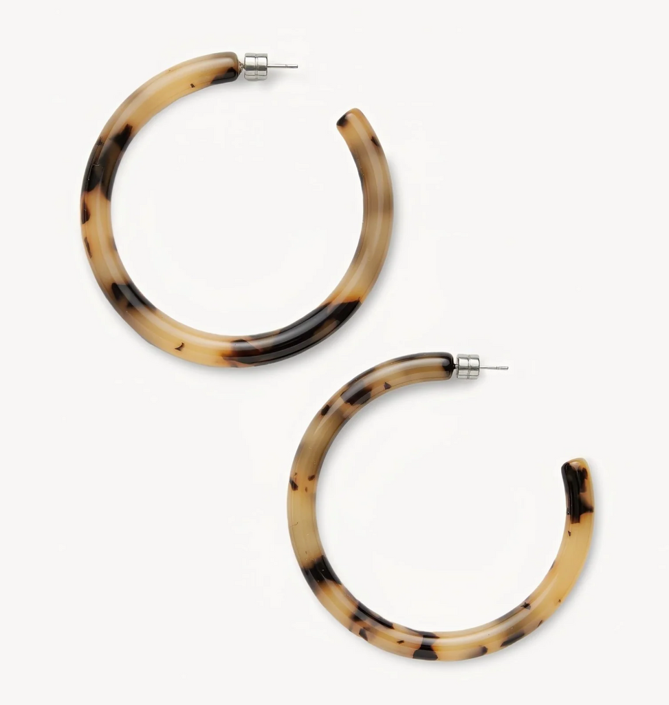 BOLD HOOPS IN BLONDE TURTOISE