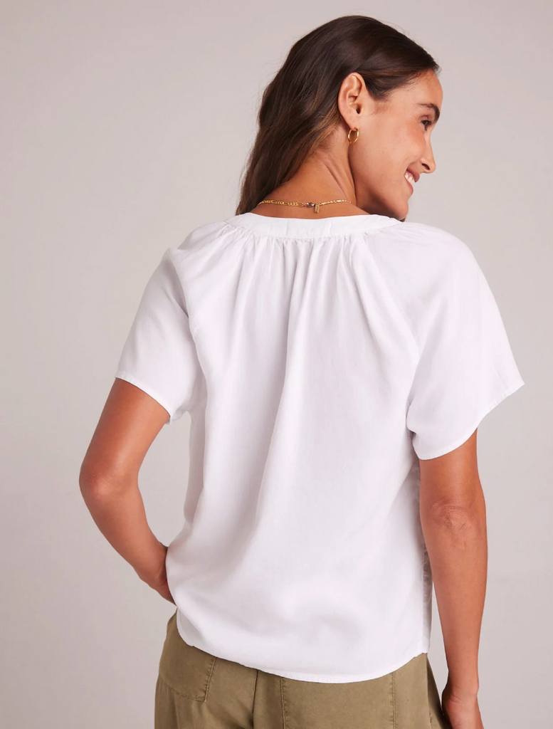 BELLA DAHL FLOWY SHORT SLEEVE PULLOVER - WHITE