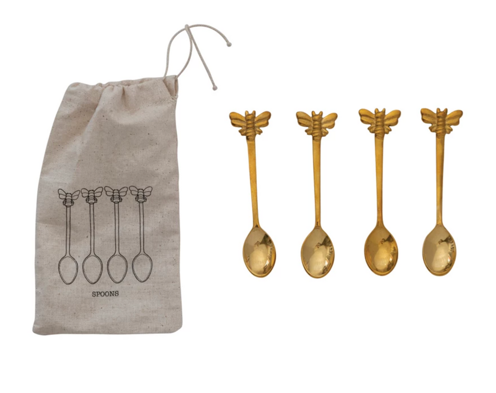 BRASS SPOONS WITH BEES - EACH SOLD INDIVIDUALLY