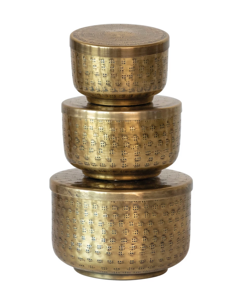 HAMMERED ALUMINUM CONTAINERS - 3 SIZES