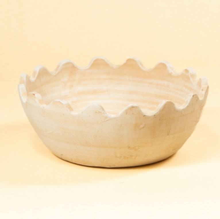 LARGE WAVE BOWL WHITE IVORY - IN STORE PICK UP ONLY