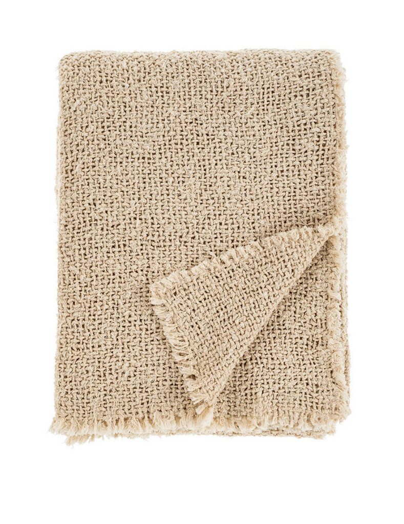 SABLE FRINGE THROW - NATURAL