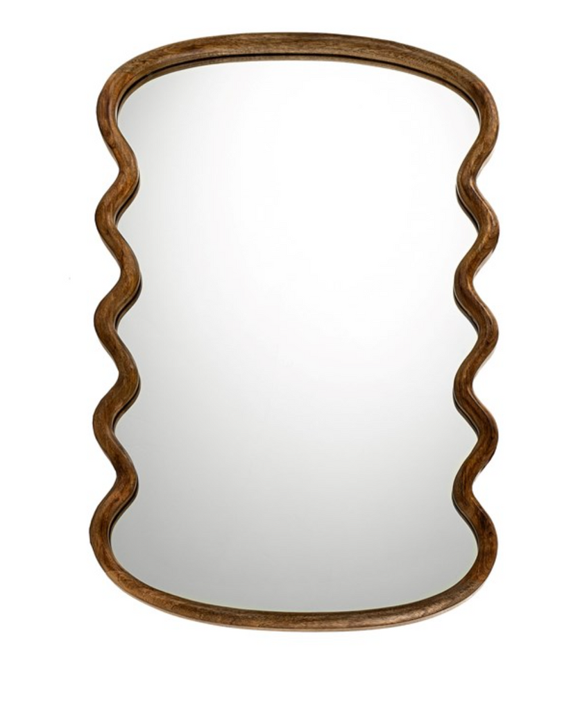 WAVY WOODEN MIRROR - IN STORE PICK UP ONLY!