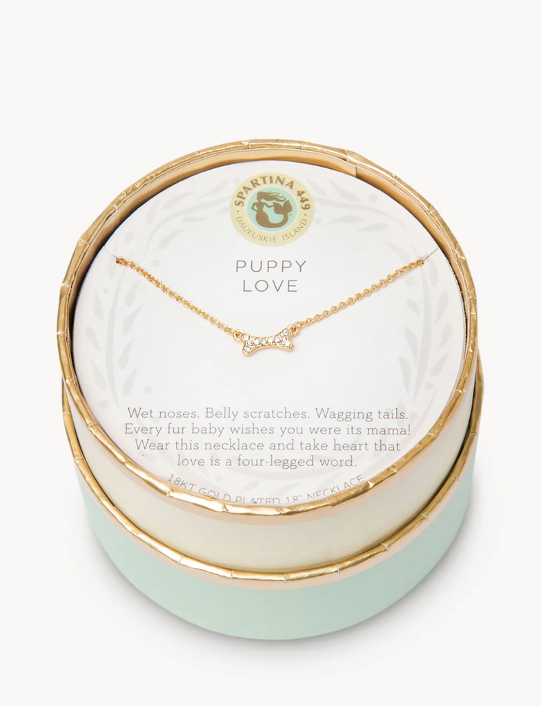 PUPPY LOVE/BONE NECKLACE 18" GOLD