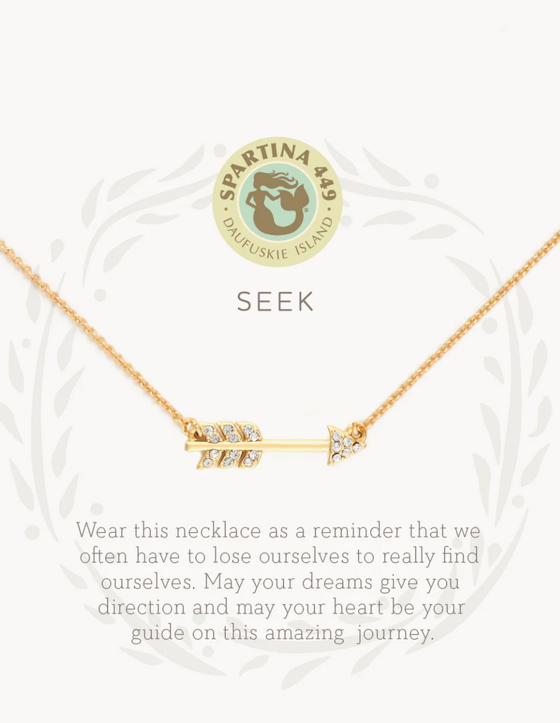 SEEK/ARROW NECKLACE 18" GOLD