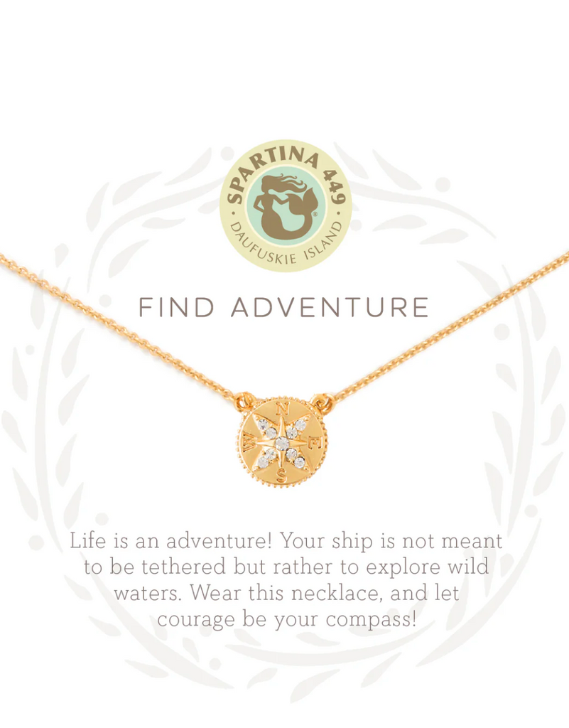 ADVENTURE/COMPASS NECKLACE 18" GOLD