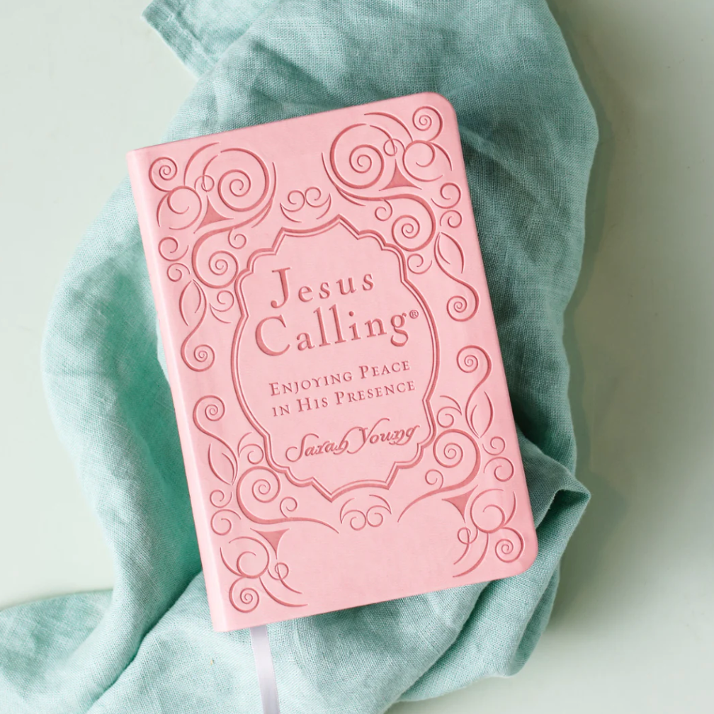 JESUS CALLING ENJOYING PEACE IN HIS PRESENCE-PINK LEATHER