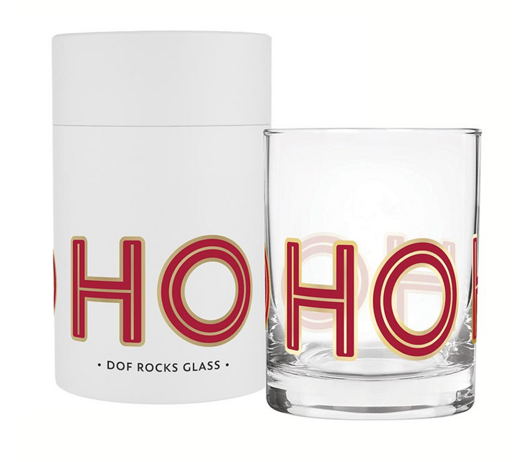 DOUBLE OLD FASHION ROCKS GLASS-HO HO HO