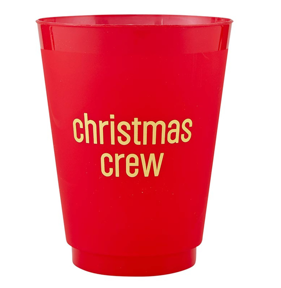 GOLD FOIL FROST CUPS-CHRISTMAS CREW-SET OF 6