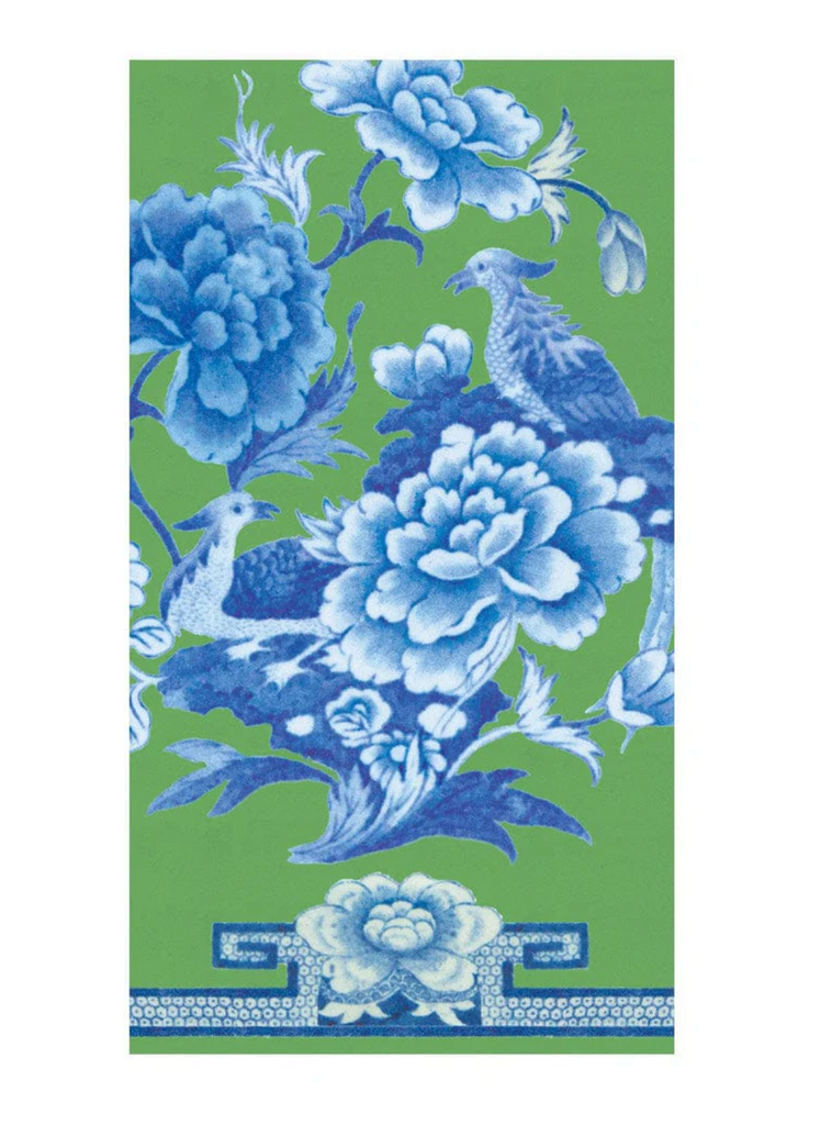 GREEN AND BLUE PLATE - GUEST TOWEL