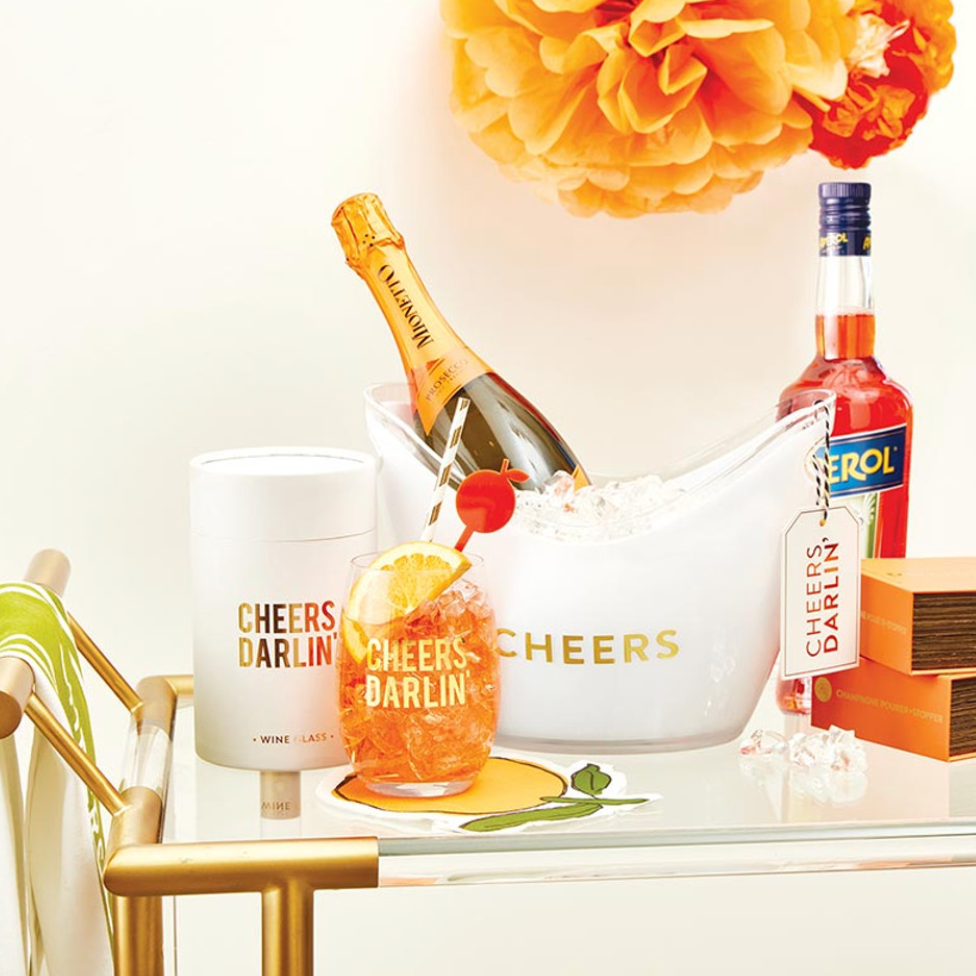 ACRYLIC BEVERAGE BUCKET-CHEERS