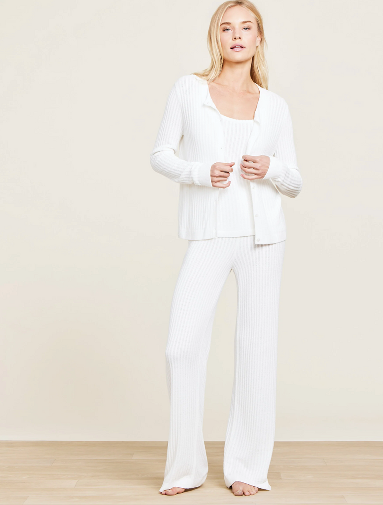 COZYCHIC ULTRA LITE RIBBED CARDIGAN-PEARL