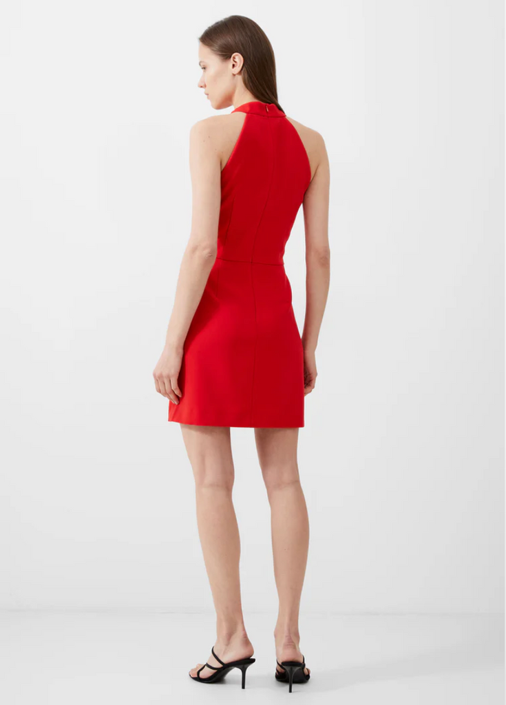 WHISPER RACER NECK DRESS IN TRUE RED