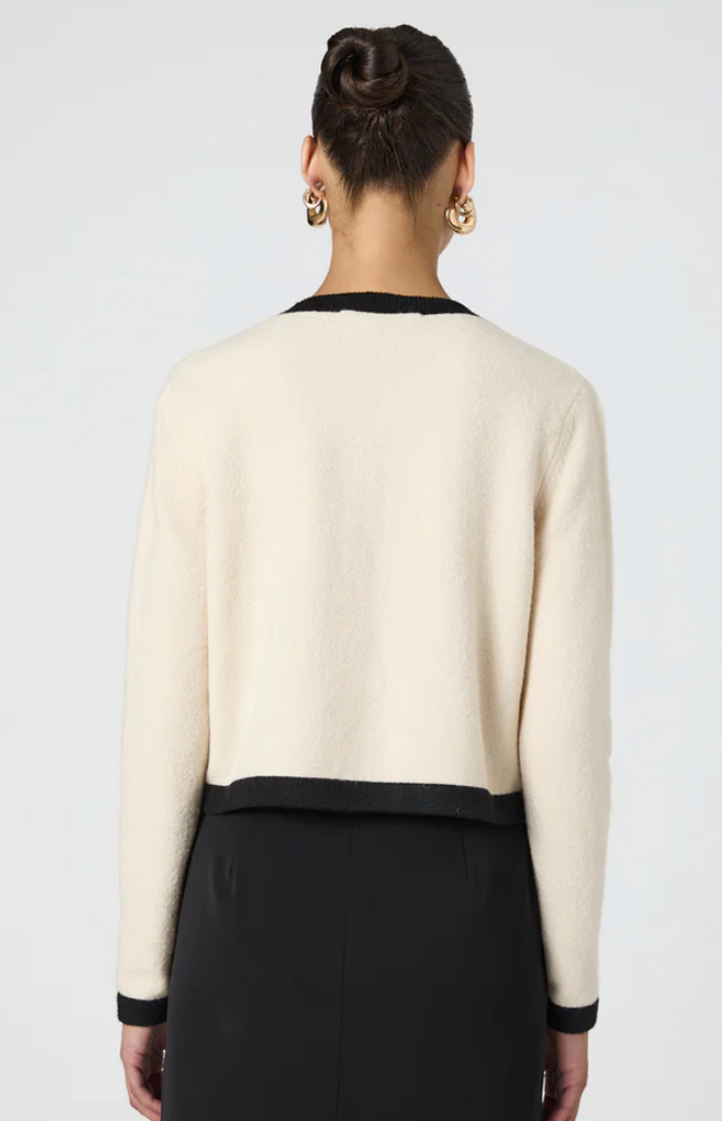 VHARI CONTRAST CARDIGAN-CREAM/BLACK