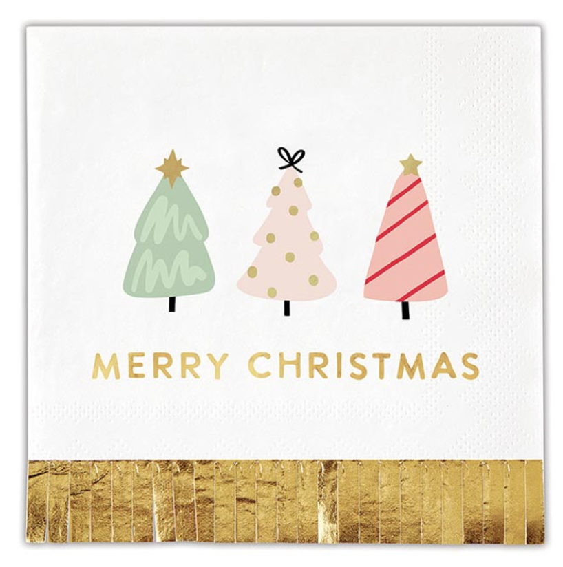 FOIL FRINGE NAPKIN - TREES