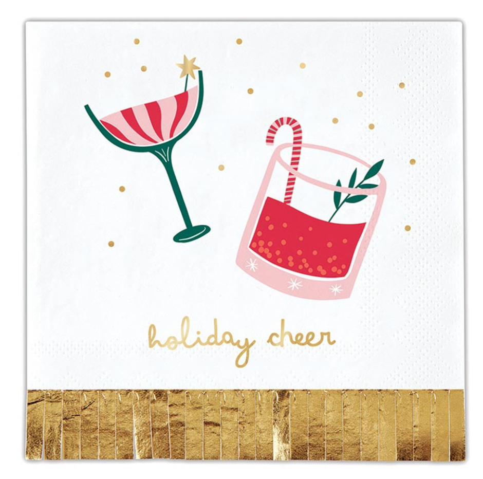 FOIL FRINGE NAPKIN - HOLIDAY CHEER