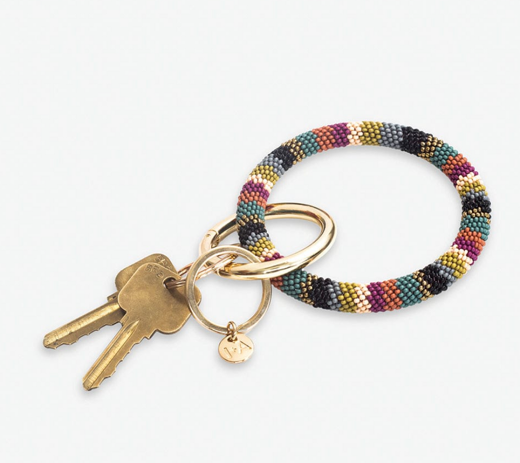 CHLOE STRIPE KEY RING