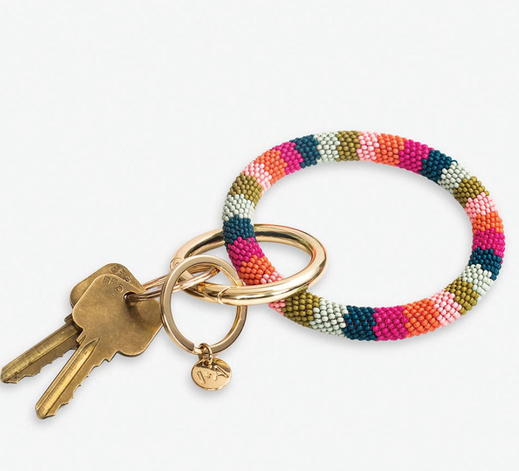 CHLOE STRIPE KEY RING