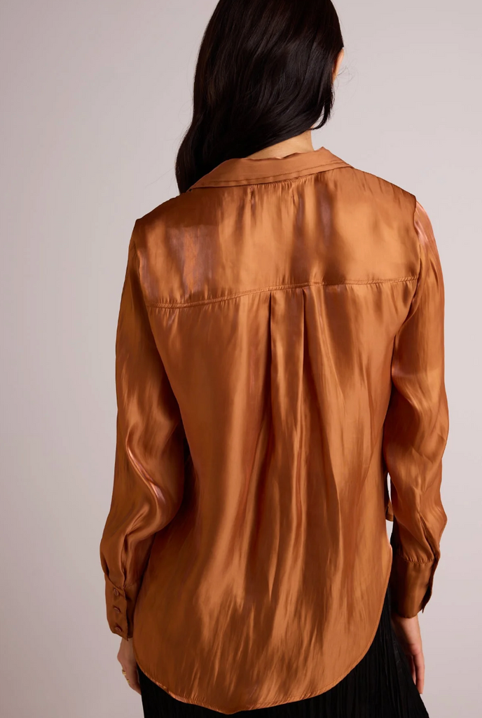 BELLA DAHL WIDE COLLAR SHIRT - EMBER GLOW