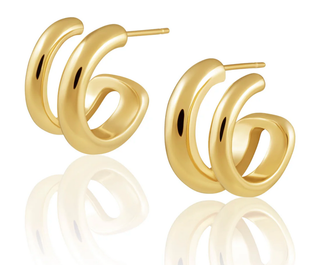 DOUBLE HOOP EARRINGS - GOLD