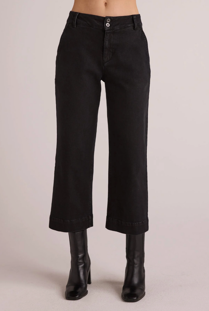 BELLA DAHL WIDE LEG CROP PANTS - SMOKE