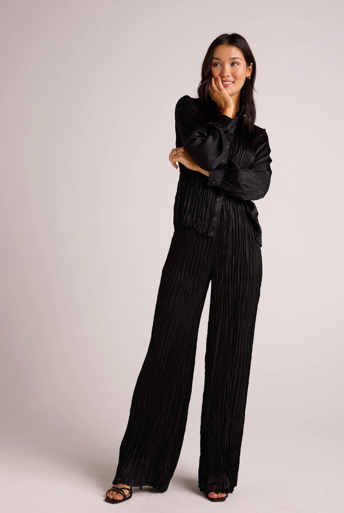 BELLA DAHL VARIEGATED PLEATED PANT BLACK