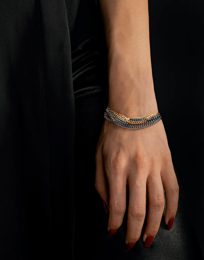 MIXED CURB BRACELET