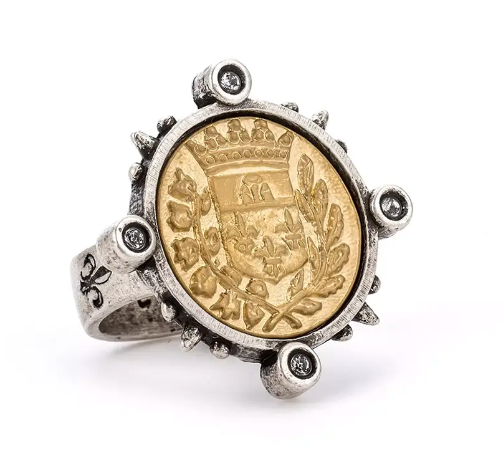 FRENCH KANDE 24K GOLD MEDALLION RING