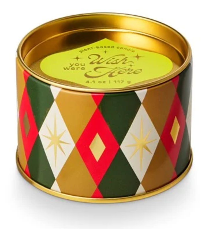 WISH YOU WERE HERE HOTEL TIN CANDLE