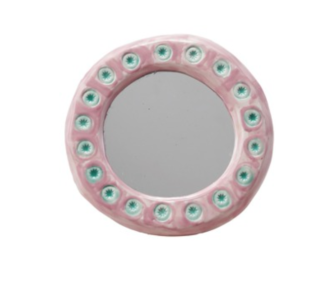 STONEWARE MIRROR - PINK