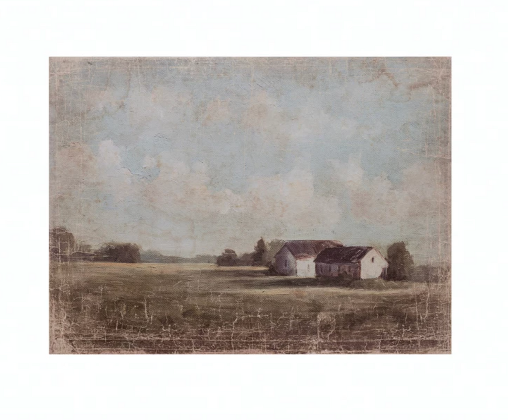 CANVAS WALL DECOR WITH FARMHOUSE LANDSCAPE - IN STORE PICK UP ONLY!