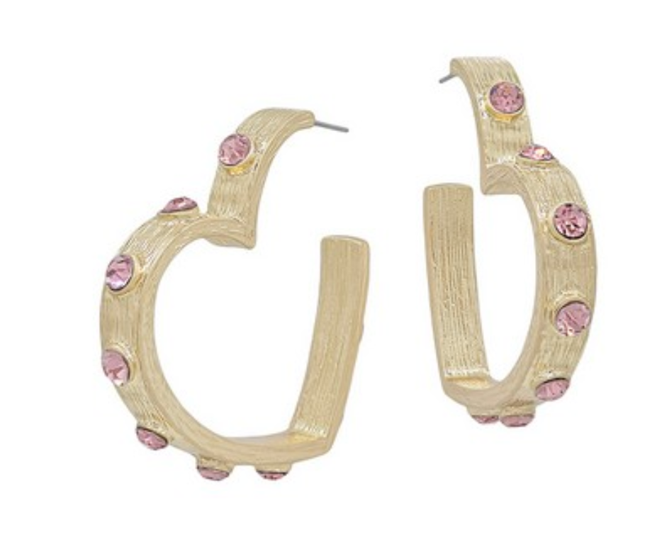 NANCY GOLD PINK EARRINGS