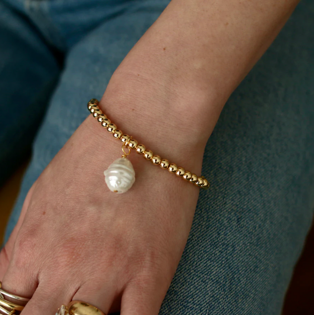 INSPIRE DESIGNS JOY STRETCH BRACELET WITH PEARL