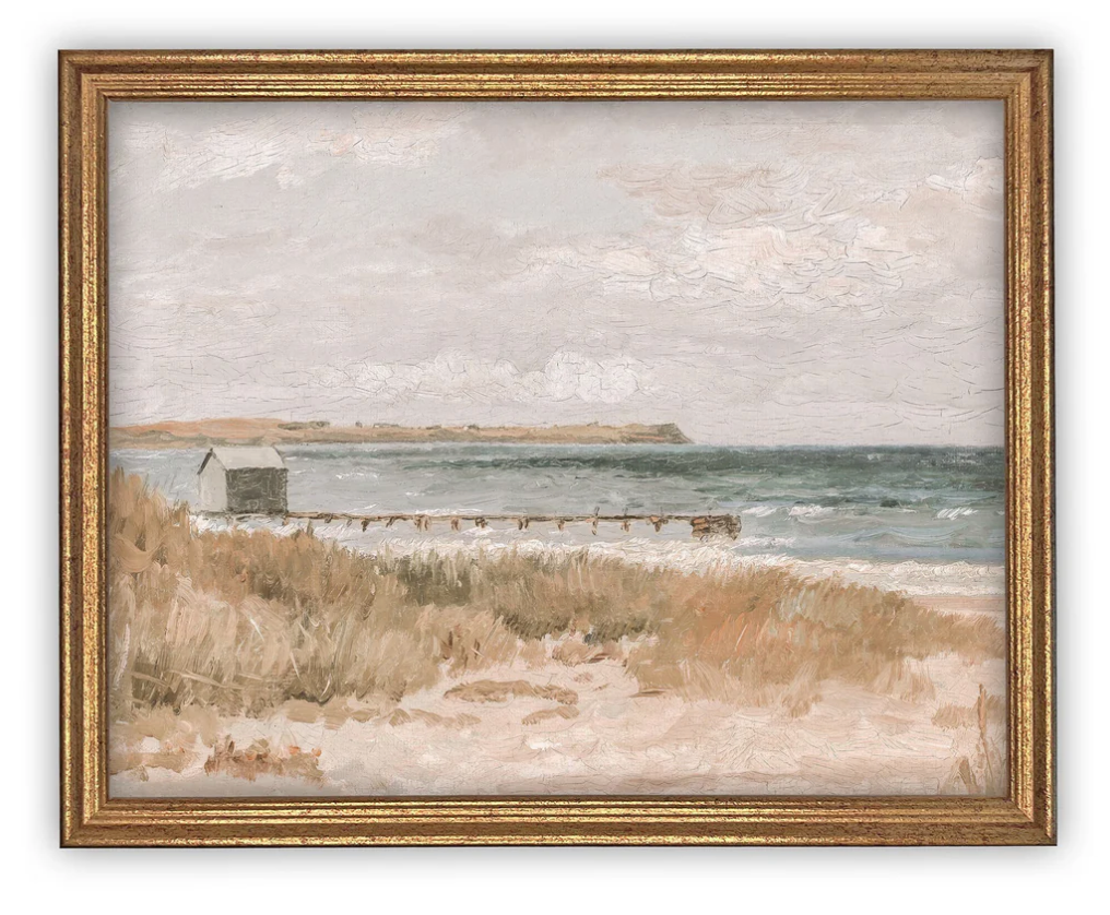 VINTAGE FRAMED CANVAS ART - COAST - IN STORE PICK UP ONLY!