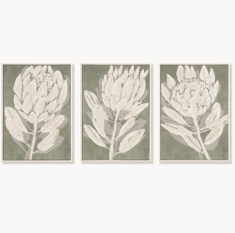 PROTEA TRIPTYCH HAND-EMBELLISHED GICLEES - IN STORE PICK UP ONLY!