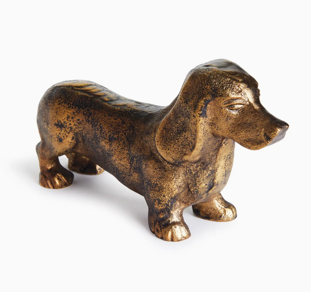 MOXIE DOG SCULPTURE - ANTIQUE BRASS