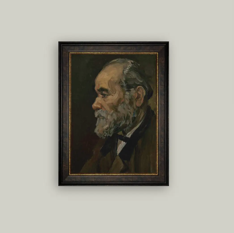 PORTRAIT OF AN OLD MAN FRAMED ANTIQUE ART - 10X12 - IN STORE PICK UP ONLY!