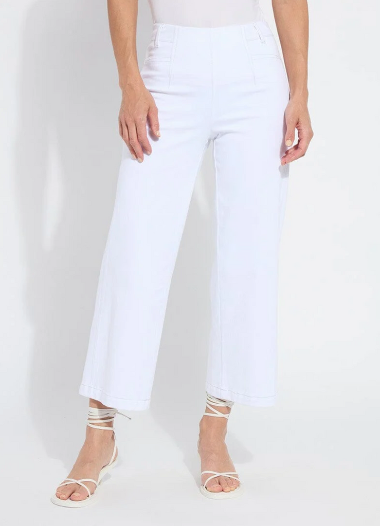 LYSSE' LAYTON WIDE LEG CROP DENIM - WHITE