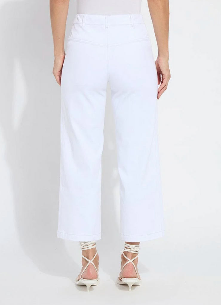 LYSSE' LAYTON WIDE LEG CROP DENIM - WHITE