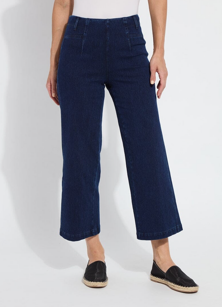 LYSSE' LAYTON WIDE LEG CROP DENIM - DARK INDIGO