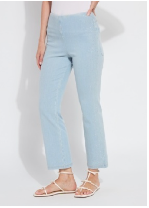 LYSSE' CRYSTAL EMBELLISHED ANKLE BABY BOOTCUT