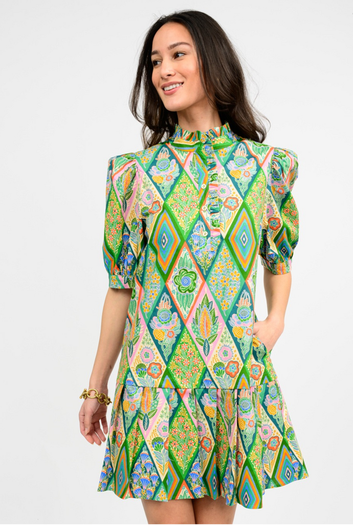 PLEATED HEM DRESS