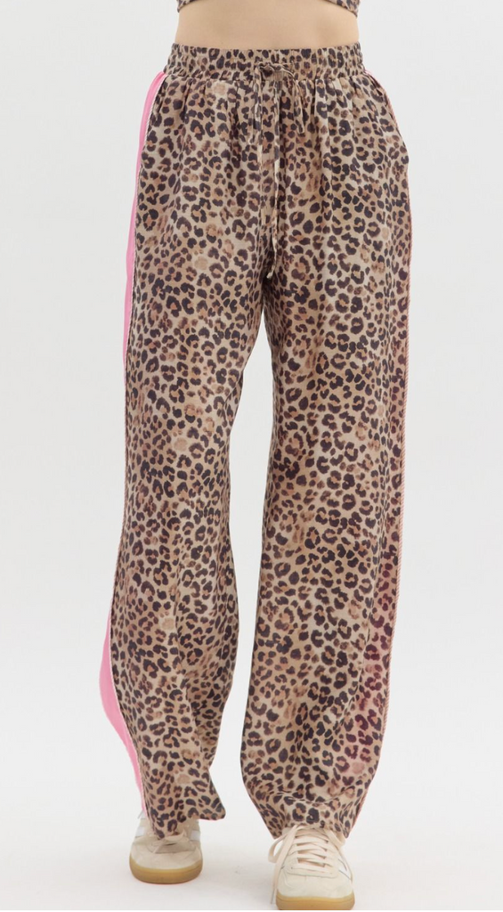 HIGH WAISTED WIDE LEG PANT - CHEETAH PRINT