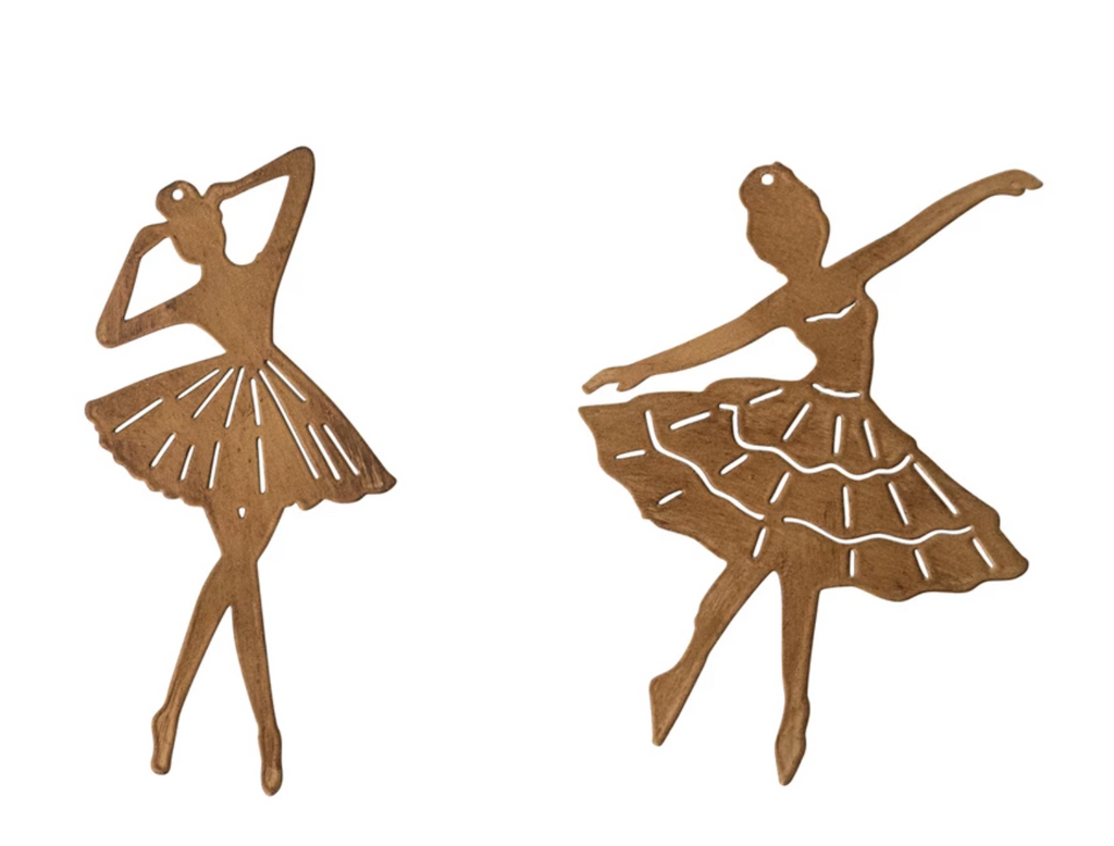 METAL BALLERINA ORNAMENT WITH CUT-OUTS
